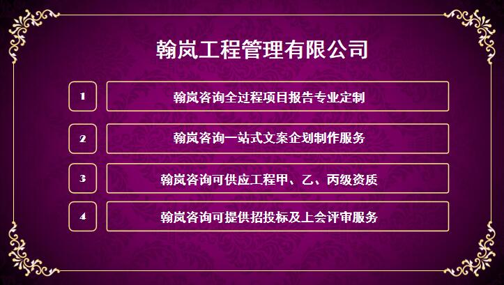 肇源县项目立项报告书策撰经验文案